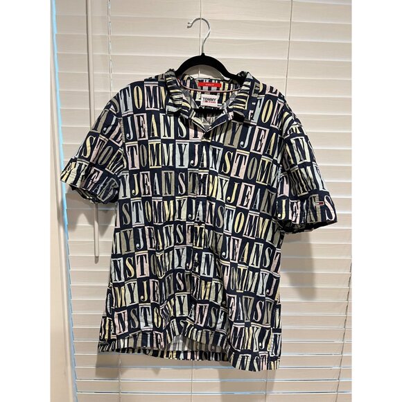 Vintage Tommy Hilfiger Jeans Short Sleeve Button Up Shirt -‎ Size XXL - Picture 2 of 6